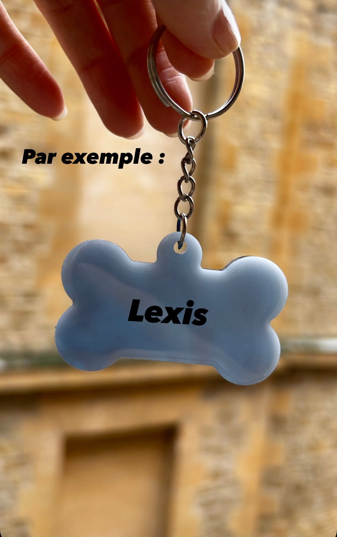 Porte-clés en résine patte de chien et cœur avec patte - personnalisé avec nom et photo
