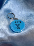 Porte-clés ronds en résine - texte pour papa