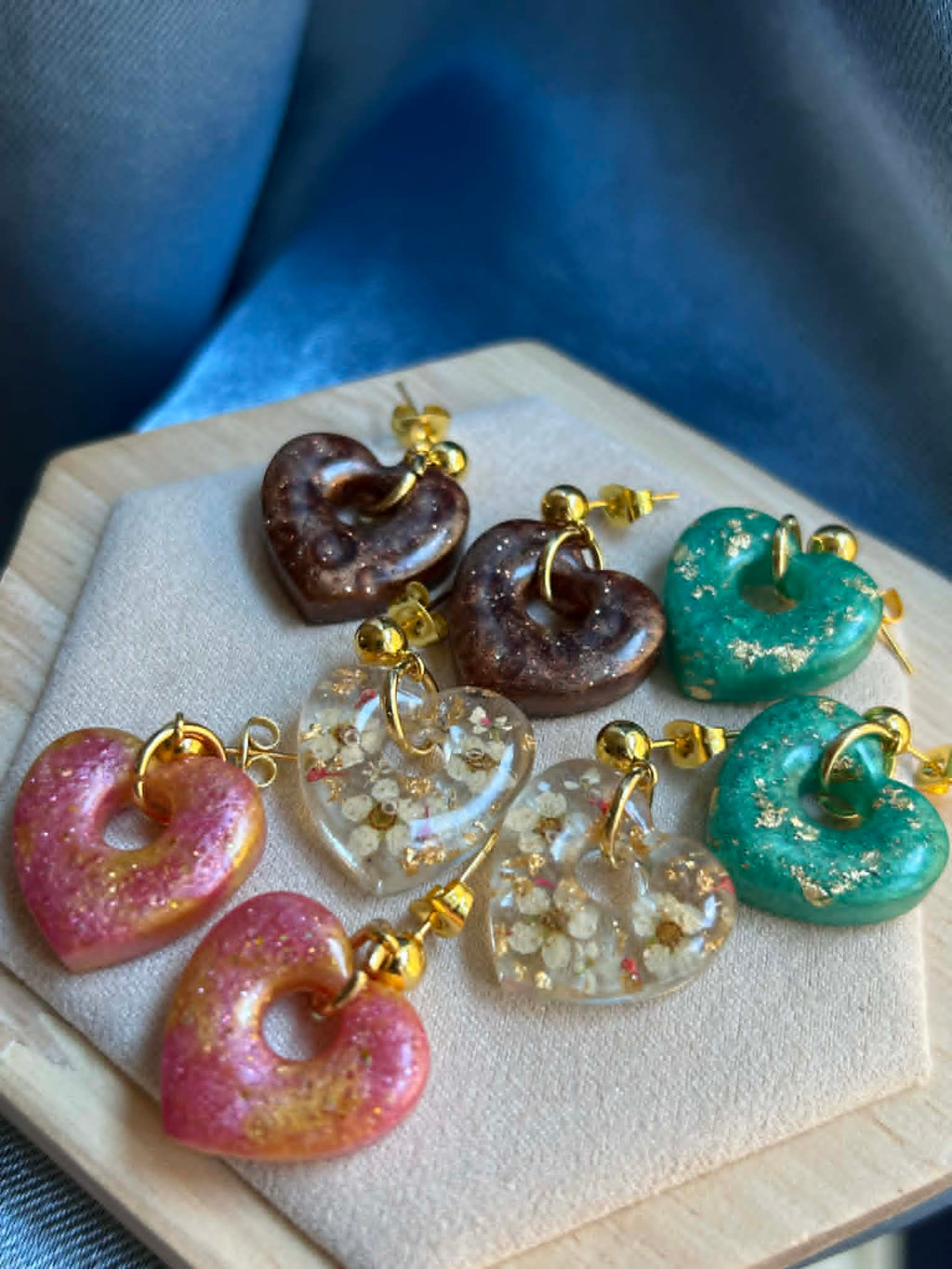 Boucles d'oreilles pendantes en forme de cœur