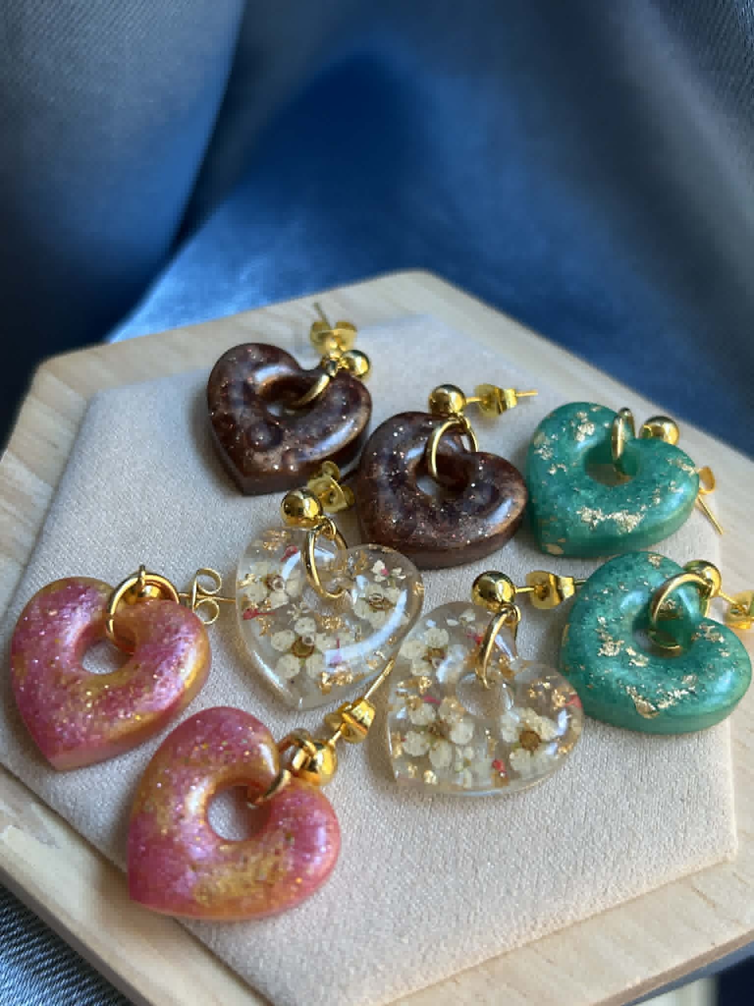 Boucles d'oreilles pendantes en forme de cœur