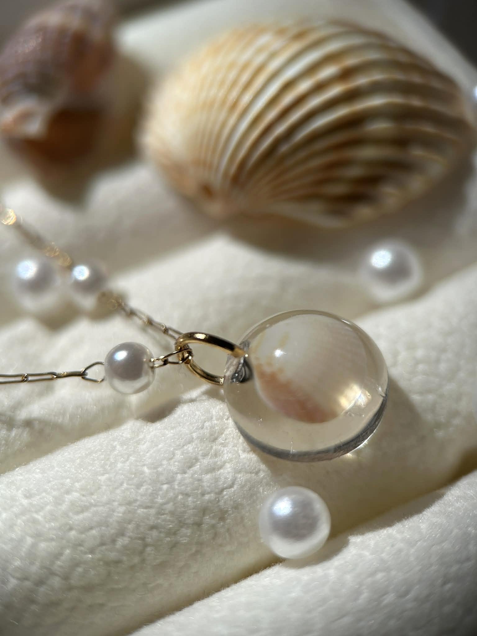 Collier doré en acier inoxydable - coquillages véritables - bijoux d'été
