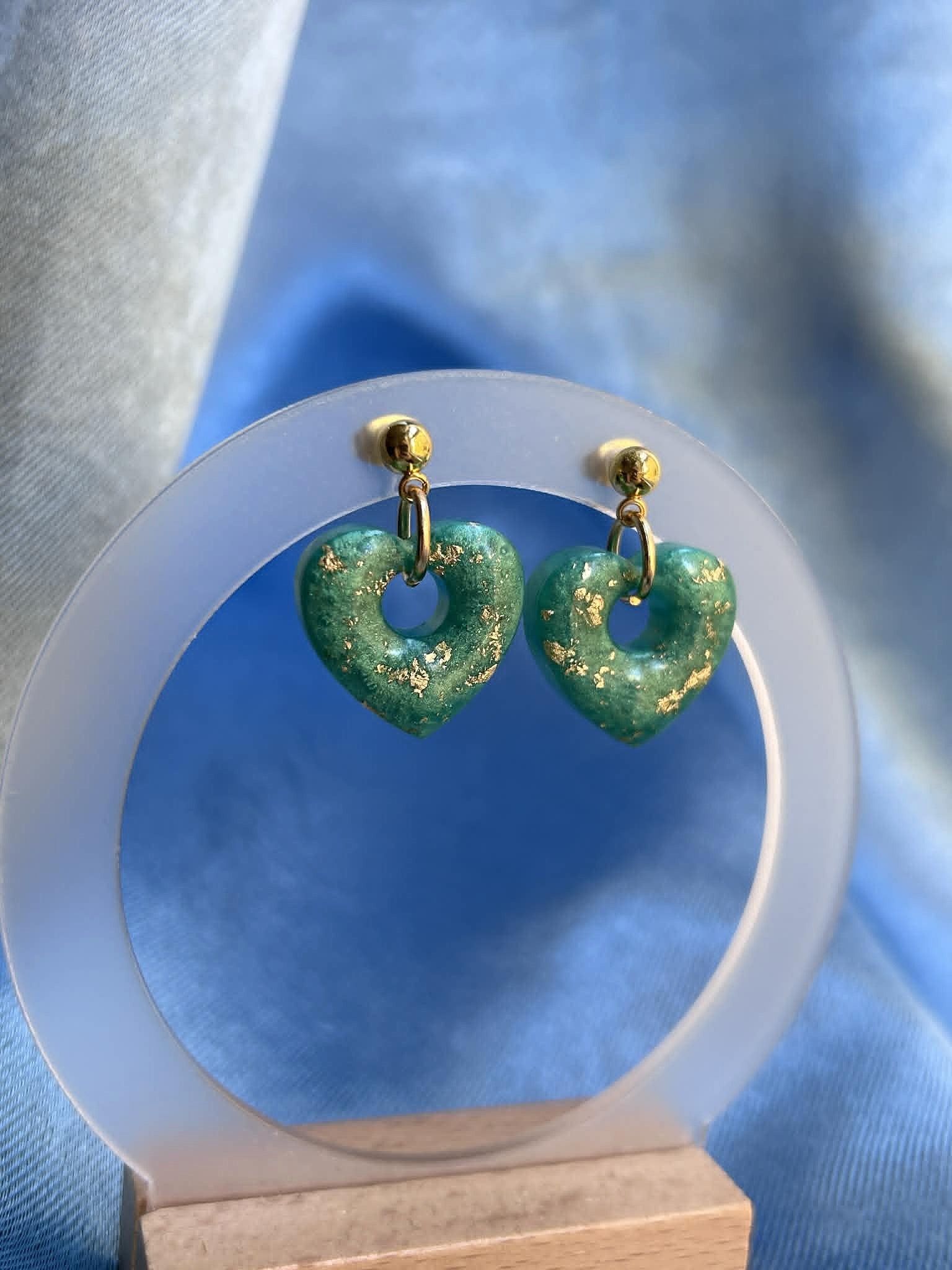 Boucles d'oreilles pendantes en forme de cœur