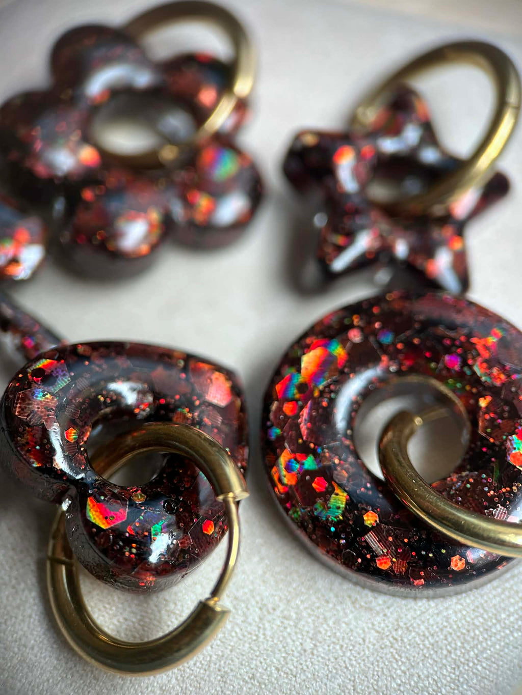 Créoles doré avec pampilles - boucles d oreilles