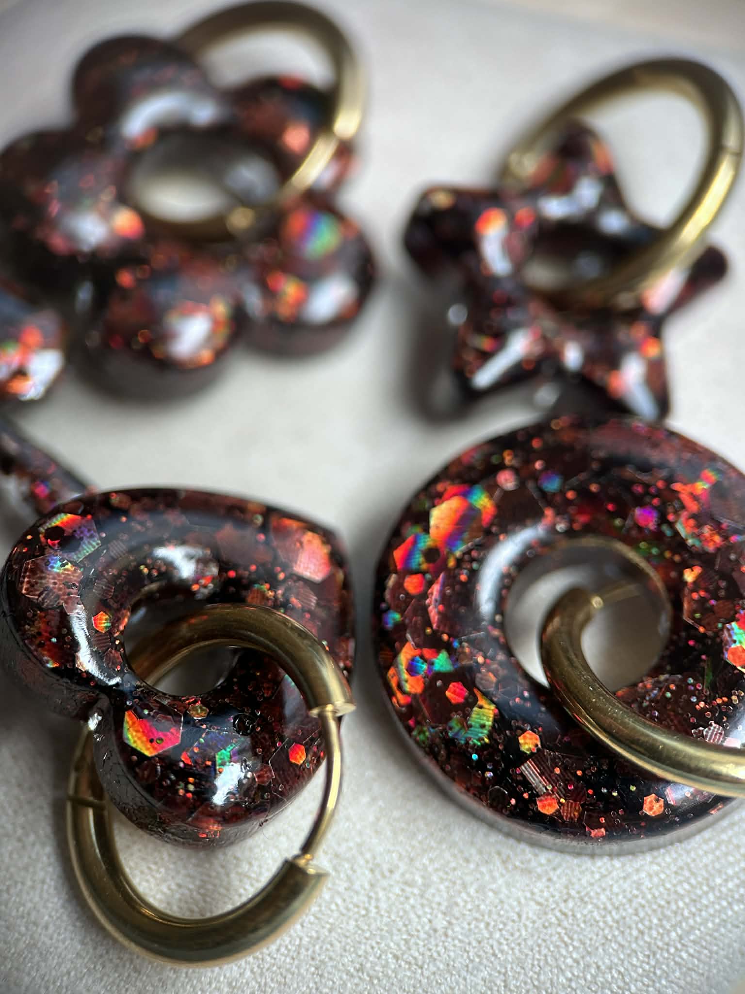 Créoles doré avec pampilles - boucles d oreilles