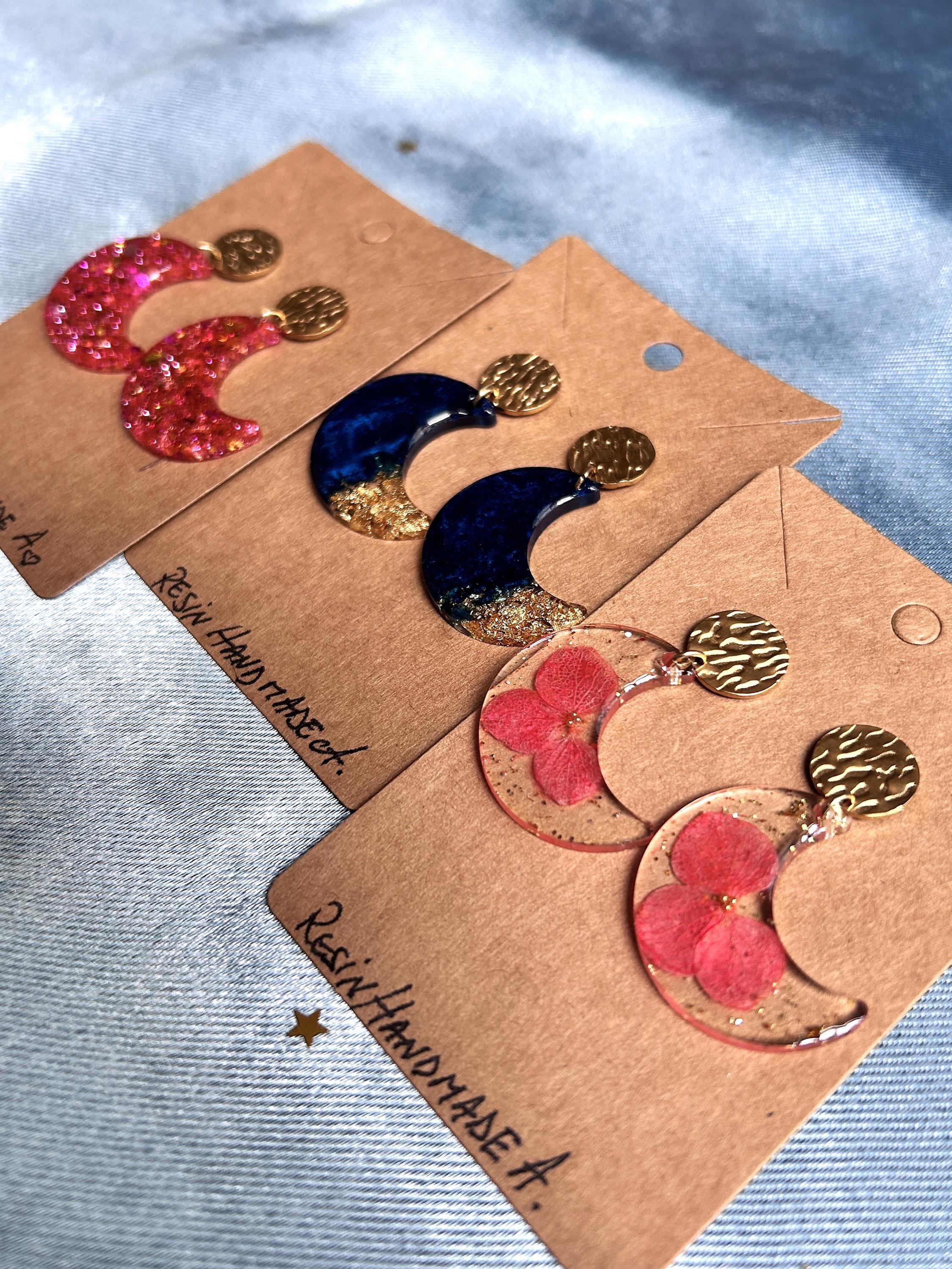 Boucles d'oreilles pendantes - la lune