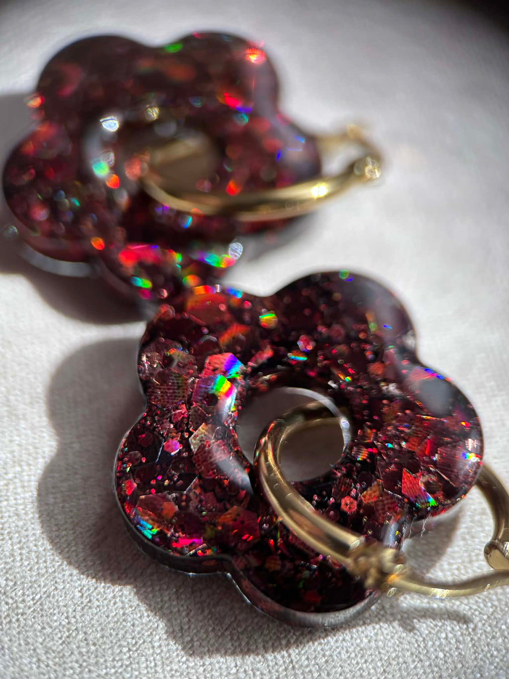 Créoles doré avec pampilles - boucles d oreilles