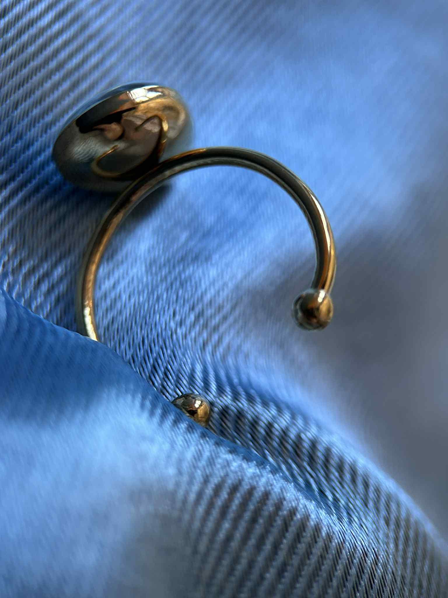 Bague réglable doré avec de vraie fleur séchée