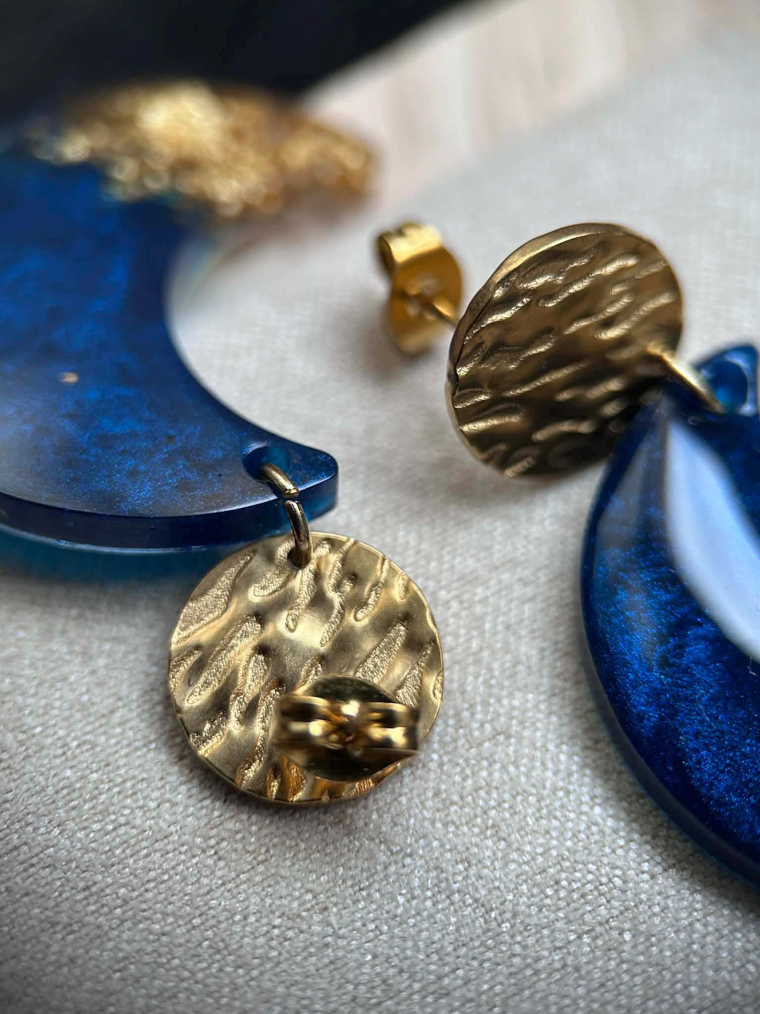 Boucles d'oreilles pendantes - la lune