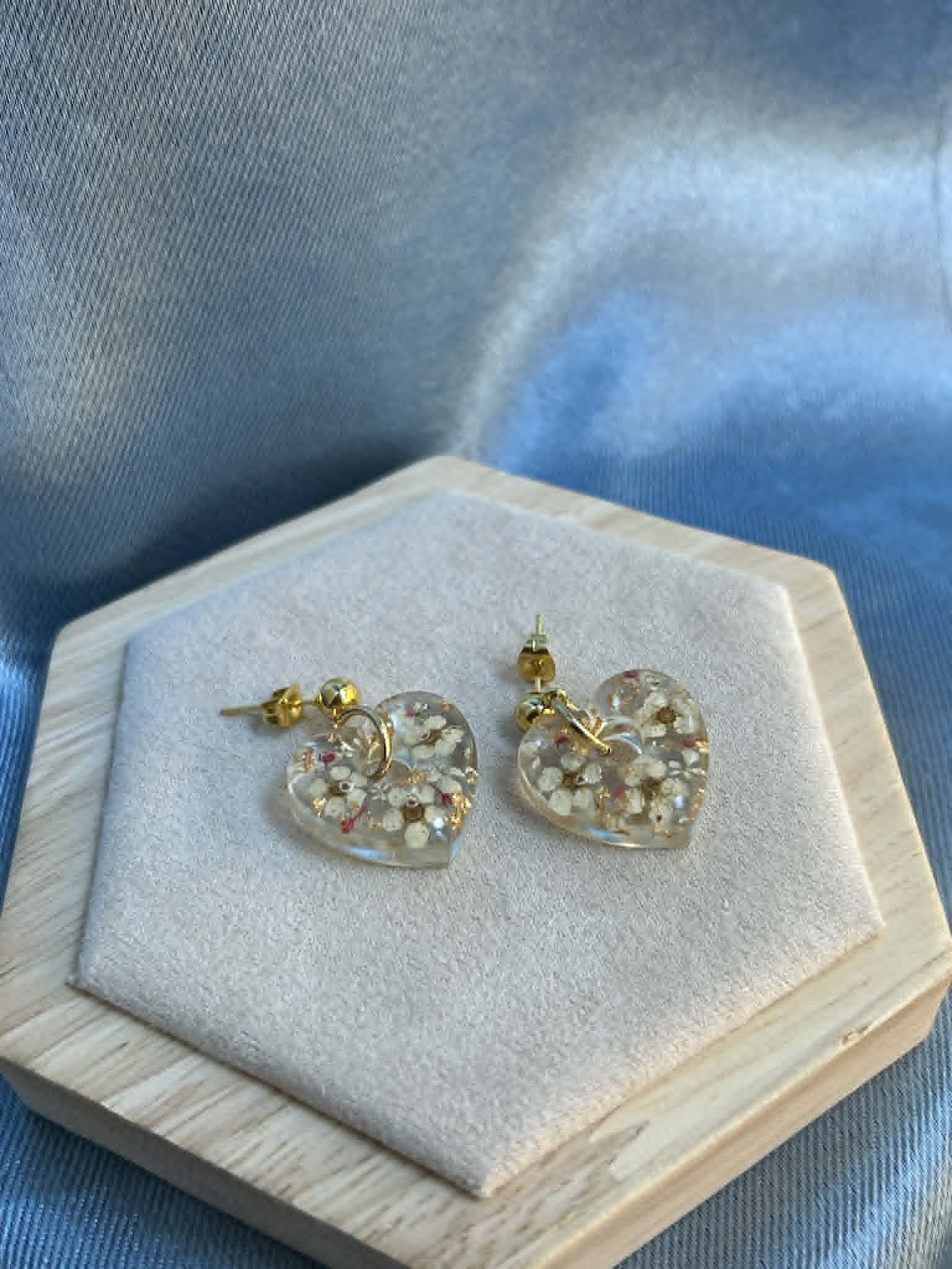 Boucles d'oreilles pendantes en forme de cœur