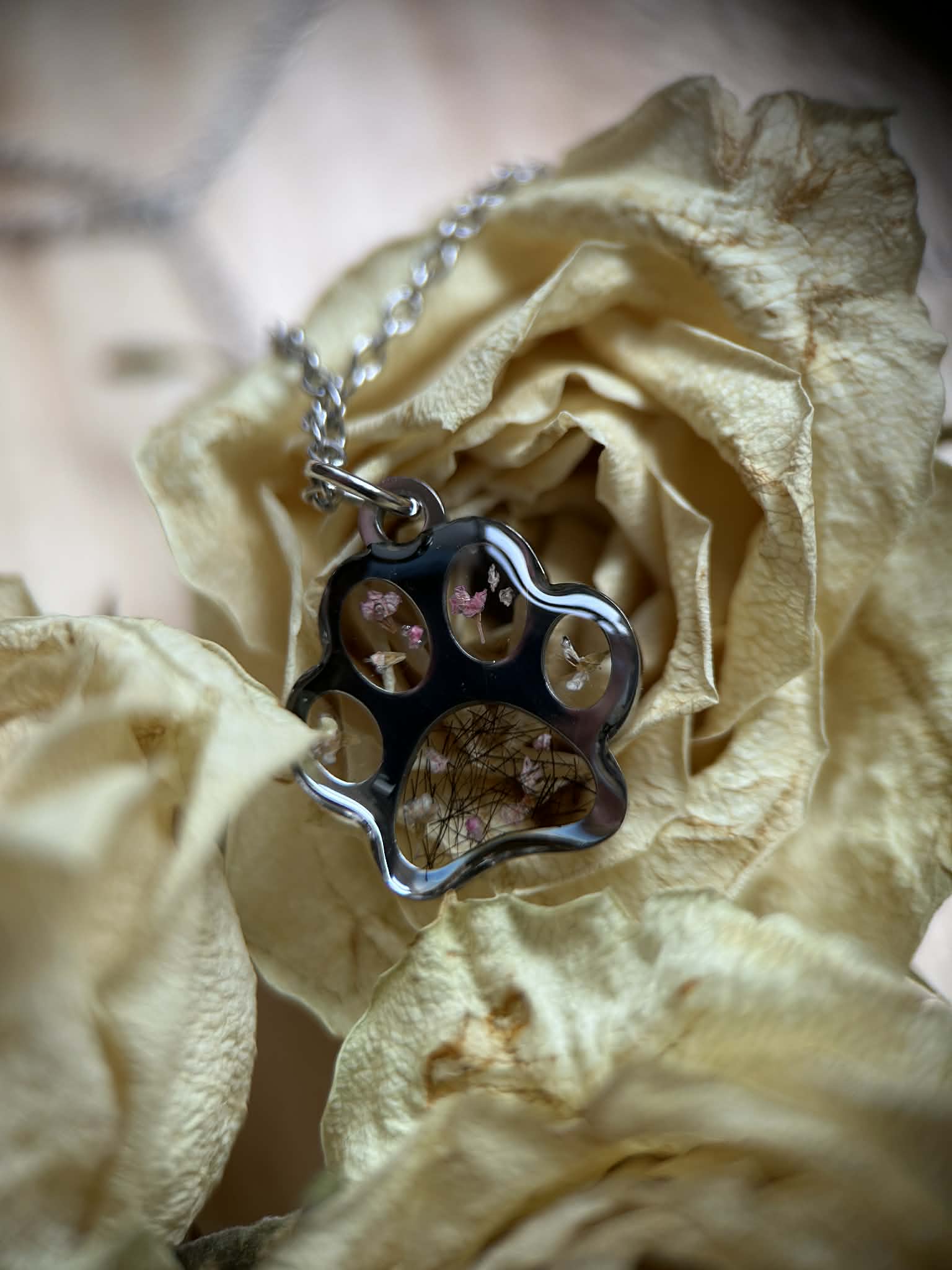 Collier avec pendentif patte de chein - personalisée avec polis