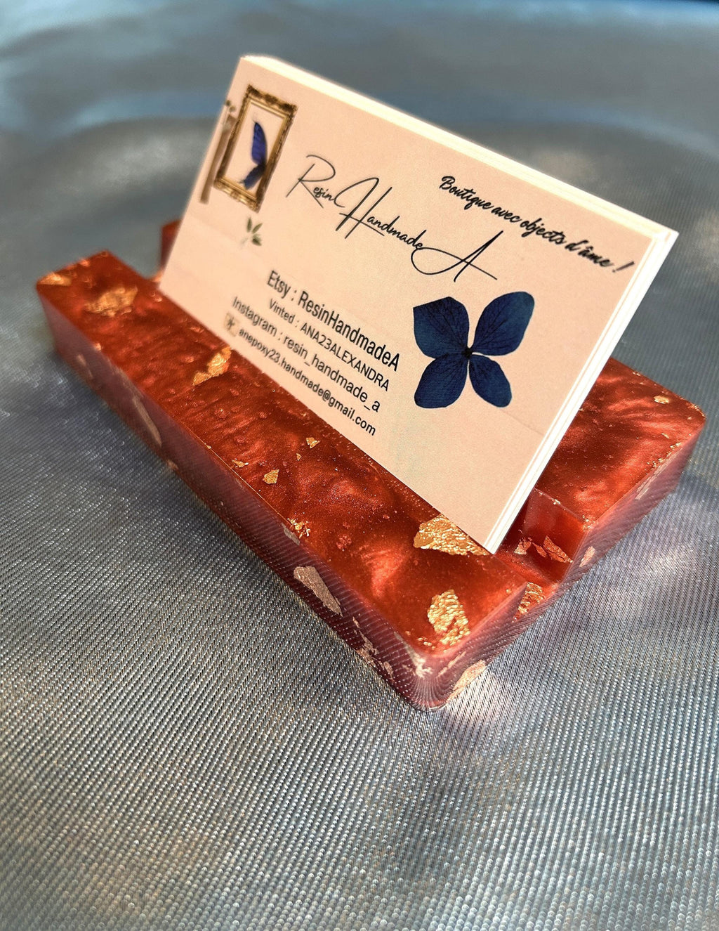 Support en résine pour cartes de visite - support téléphone portable - personnaliser