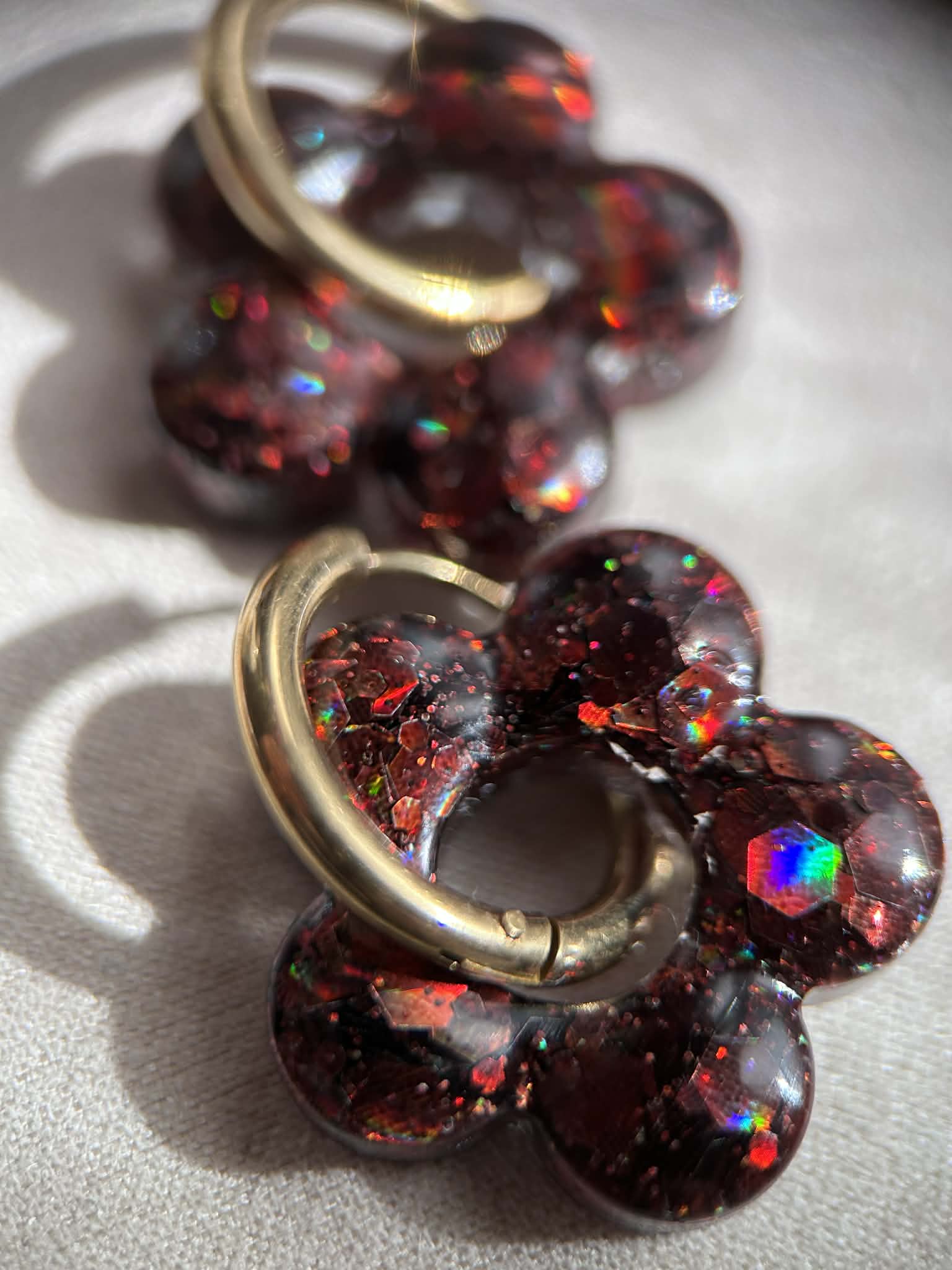 Créoles doré avec pampilles - boucles d oreilles