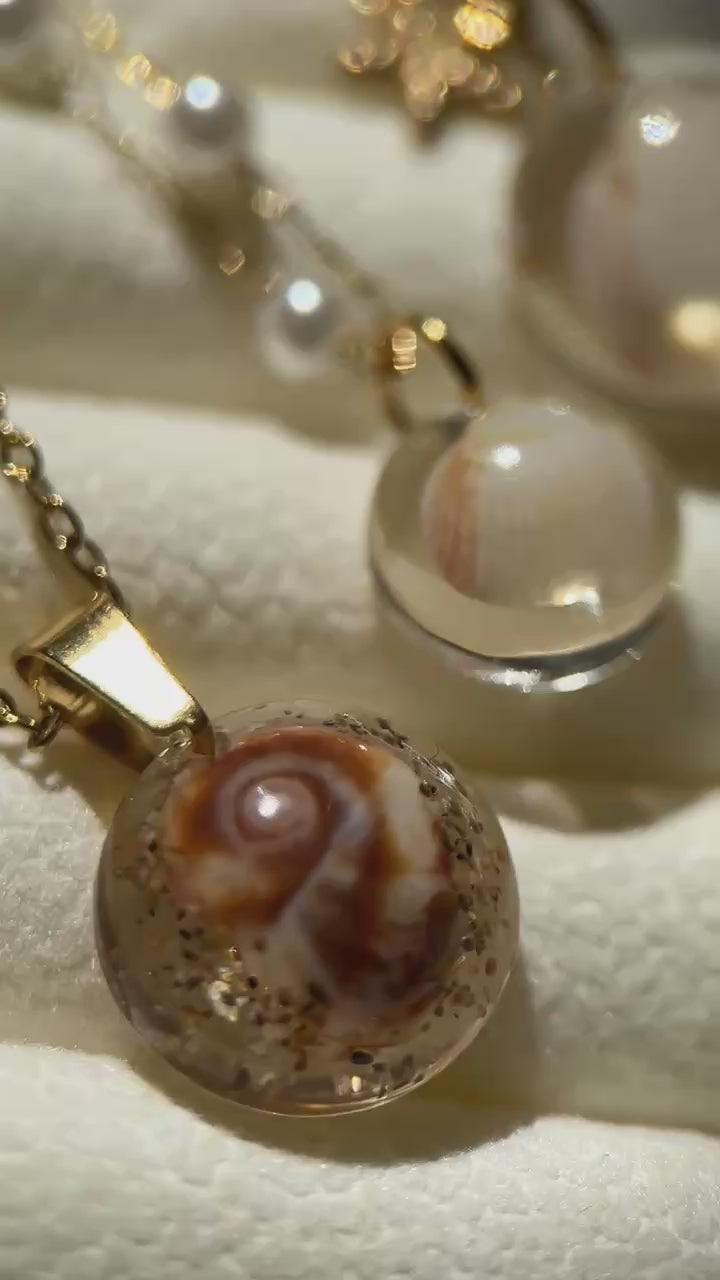 Collier doré en acier inoxydable - coquillages véritables - bijoux d'été