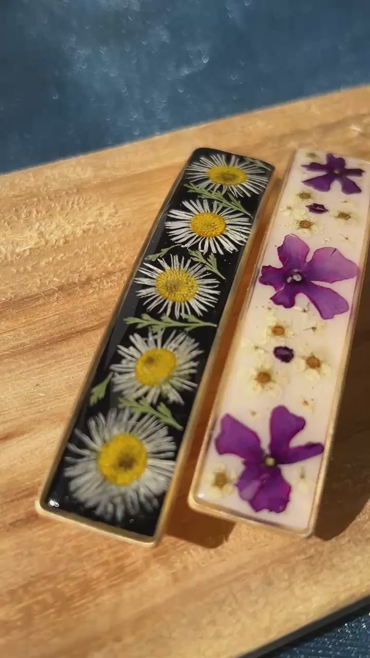 Barrette à cheveux avec fleurs naturelles séchées - accessoires coiffure